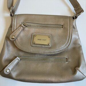 Fossil Silver Metallic Crossbody Handbag
